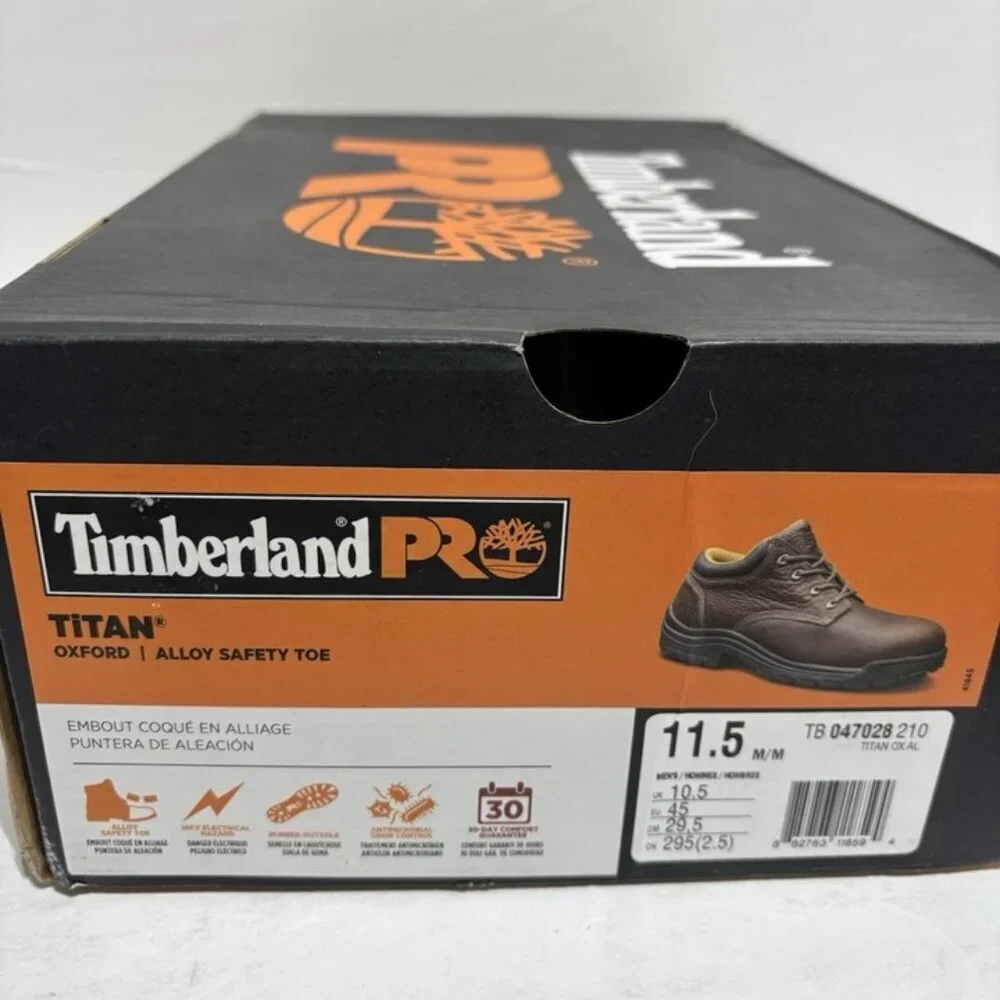 Timberland Pro Men’s Titan Brown Leather Oxford, Size 11.5 M